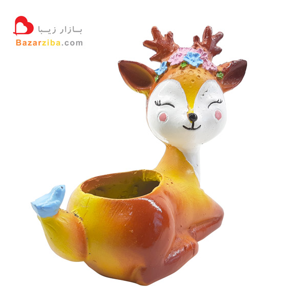 خرید اینترنتی گلدان دکوری فانتزی مدل مجسمه آهو پلاستیکی برای دکوراسیون شیک خانه هدیه خاص و کوچک زیبا گلدون پلاستیکی حیوانات مینیاتوری با قیمت فروش آنلاین مناسب